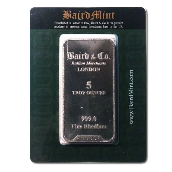 Buy 5 Ounce Rhodium Bar Online